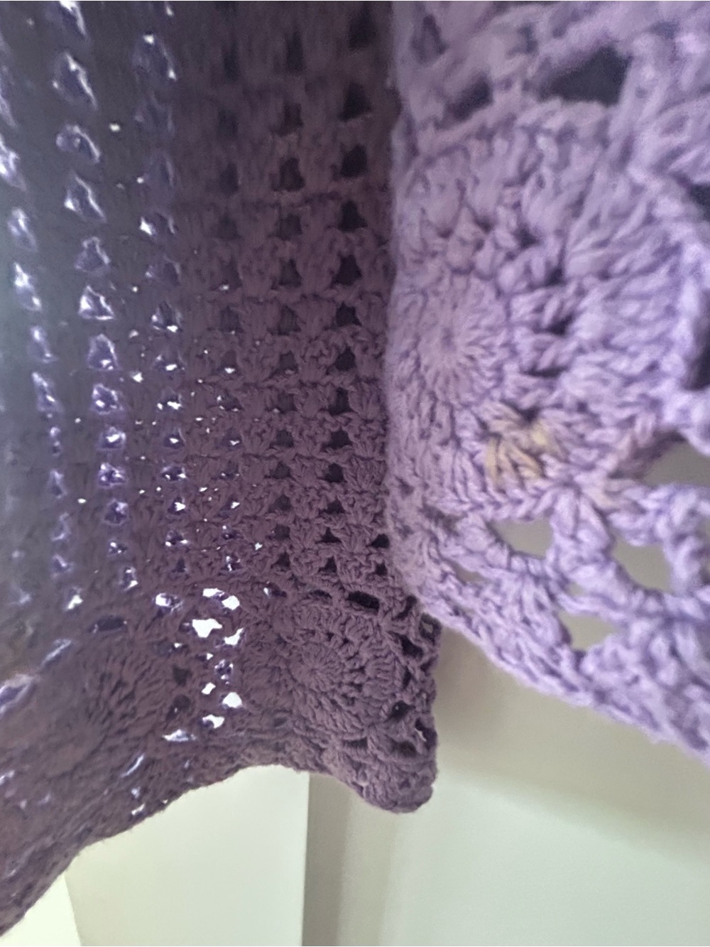 Chadwicks Lavender Crochet Openwork Cardigan - Picture 9 of 9